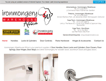Tablet Screenshot of ironmongerywarehouse.co.za